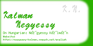 kalman negyessy business card
